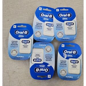 Oral-B Glide Healthy Gums Floss Unflavored 54.6YD Dental Micro Textured 5 pack